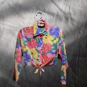 Vintage Floral Sheer Blouse